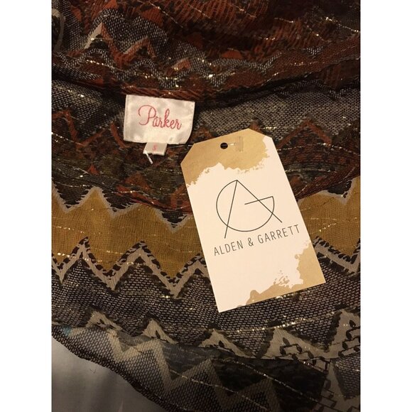 Parker Anthropologie Silk Multi-color Top W/Geometric Print, Size S - Picture 8 of 8